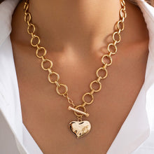 Load image into Gallery viewer, Hammered Heart Toggle Necklace
