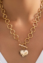 Load image into Gallery viewer, Hammered Heart Toggle Necklace
