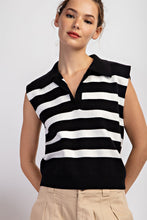 Load image into Gallery viewer, Striped Sleeveless Collared Top
