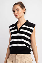 Load image into Gallery viewer, Striped Sleeveless Collared Top
