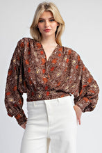 Load image into Gallery viewer, Paisley Surplice Top
