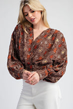 Load image into Gallery viewer, Paisley Surplice Top
