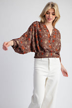 Load image into Gallery viewer, Paisley Surplice Top
