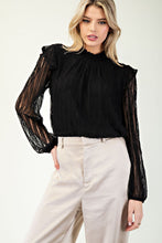 Load image into Gallery viewer, Sheer LS Mock Neck Top
