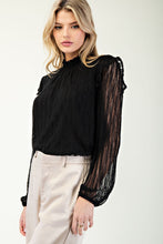 Load image into Gallery viewer, Sheer LS Mock Neck Top
