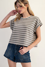 Load image into Gallery viewer, Striped Textured SS Top

