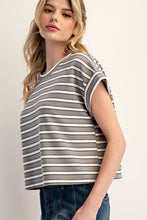 Load image into Gallery viewer, Striped Textured SS Top

