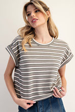Load image into Gallery viewer, Striped Textured SS Top
