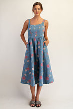 Load image into Gallery viewer, Denim Floral Midi Dress
