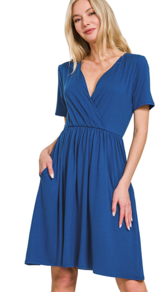 Brushed Surplice Dress