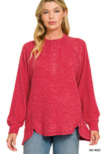 Load image into Gallery viewer, Brushed Melange Henley
