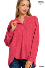 Load image into Gallery viewer, Brushed Melange Henley
