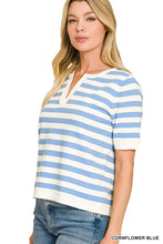 Load image into Gallery viewer, Split Neck Stripe Sweater
