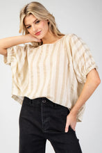 Load image into Gallery viewer, Striped Short Sleeve Blouse
