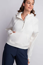 Load image into Gallery viewer, Terry Cropped 1/4 Zip Hoodie
