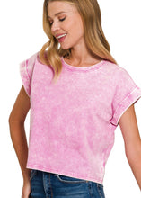 Load image into Gallery viewer, Washed Cuffed Sleeve Tee
