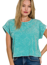 Load image into Gallery viewer, Washed Cuffed Sleeve Tee
