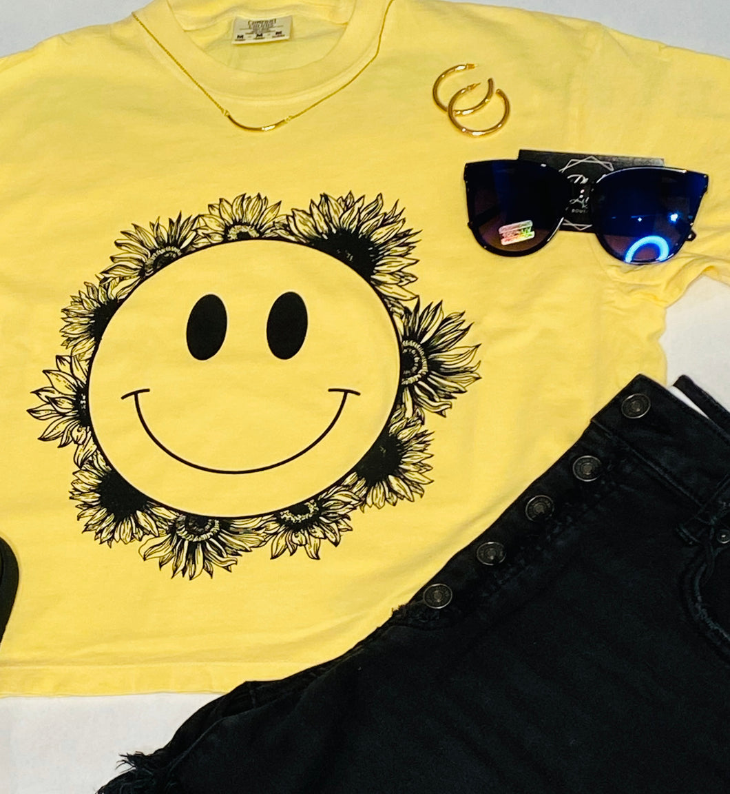 Floral Happy Face Tee