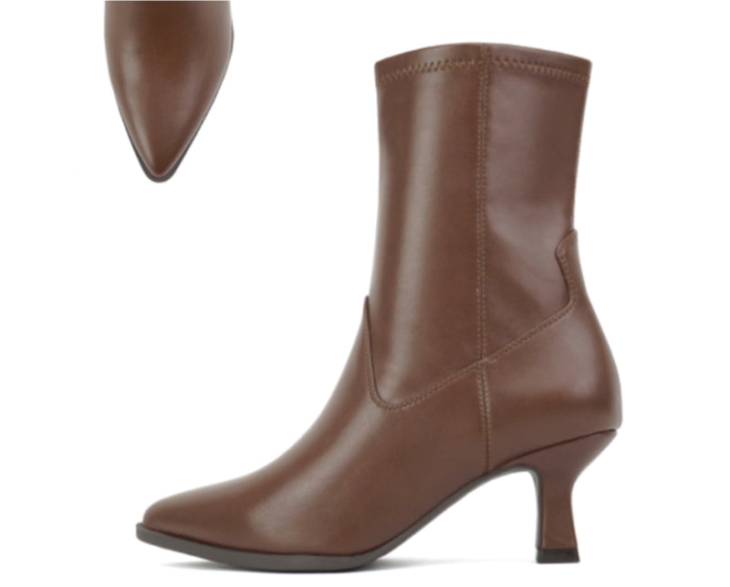 Dark Brown Sock Boot