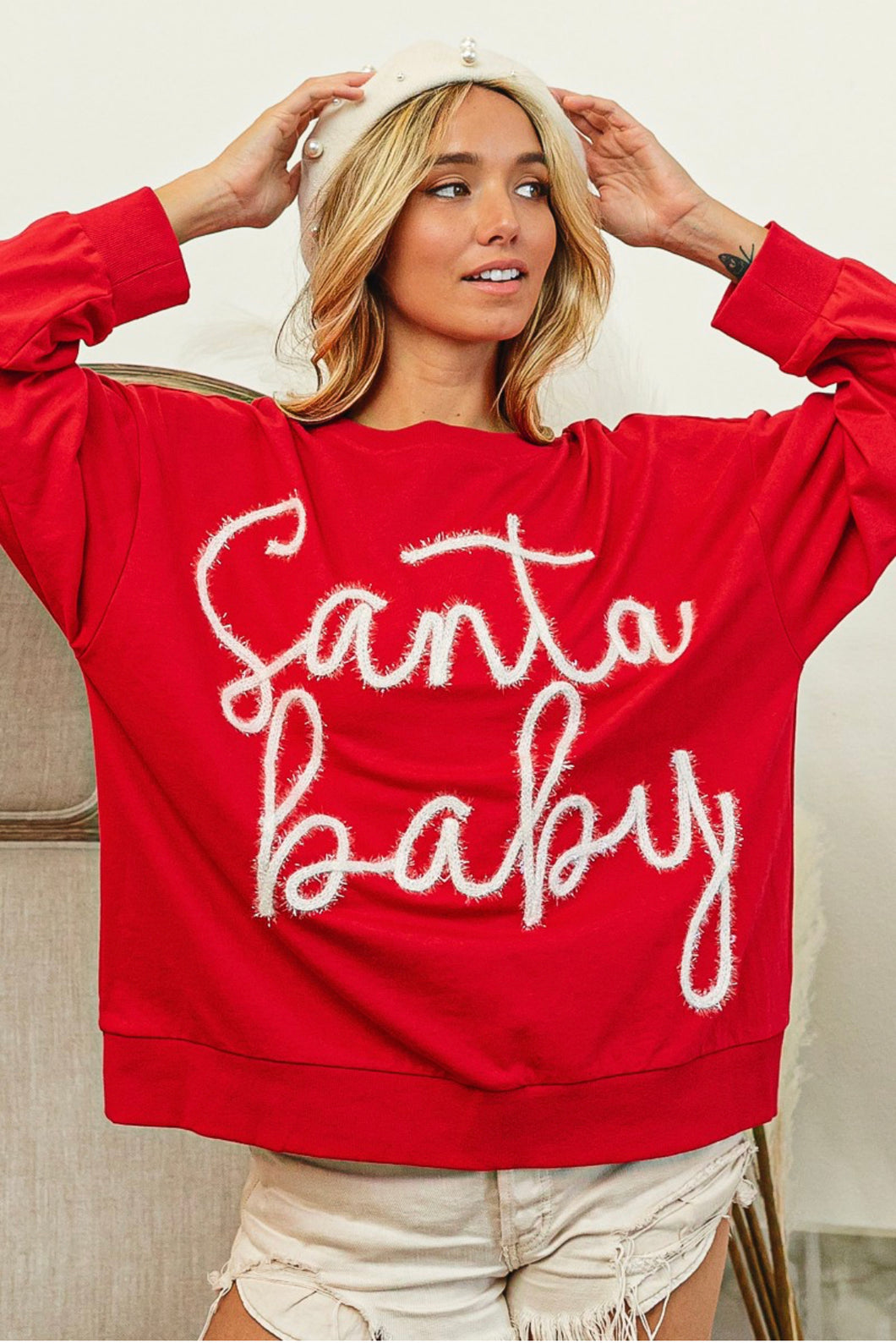 Tinsel Santa Baby Sweatshirt