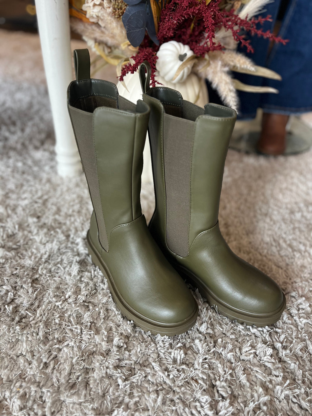 Green Calf Rain Boot