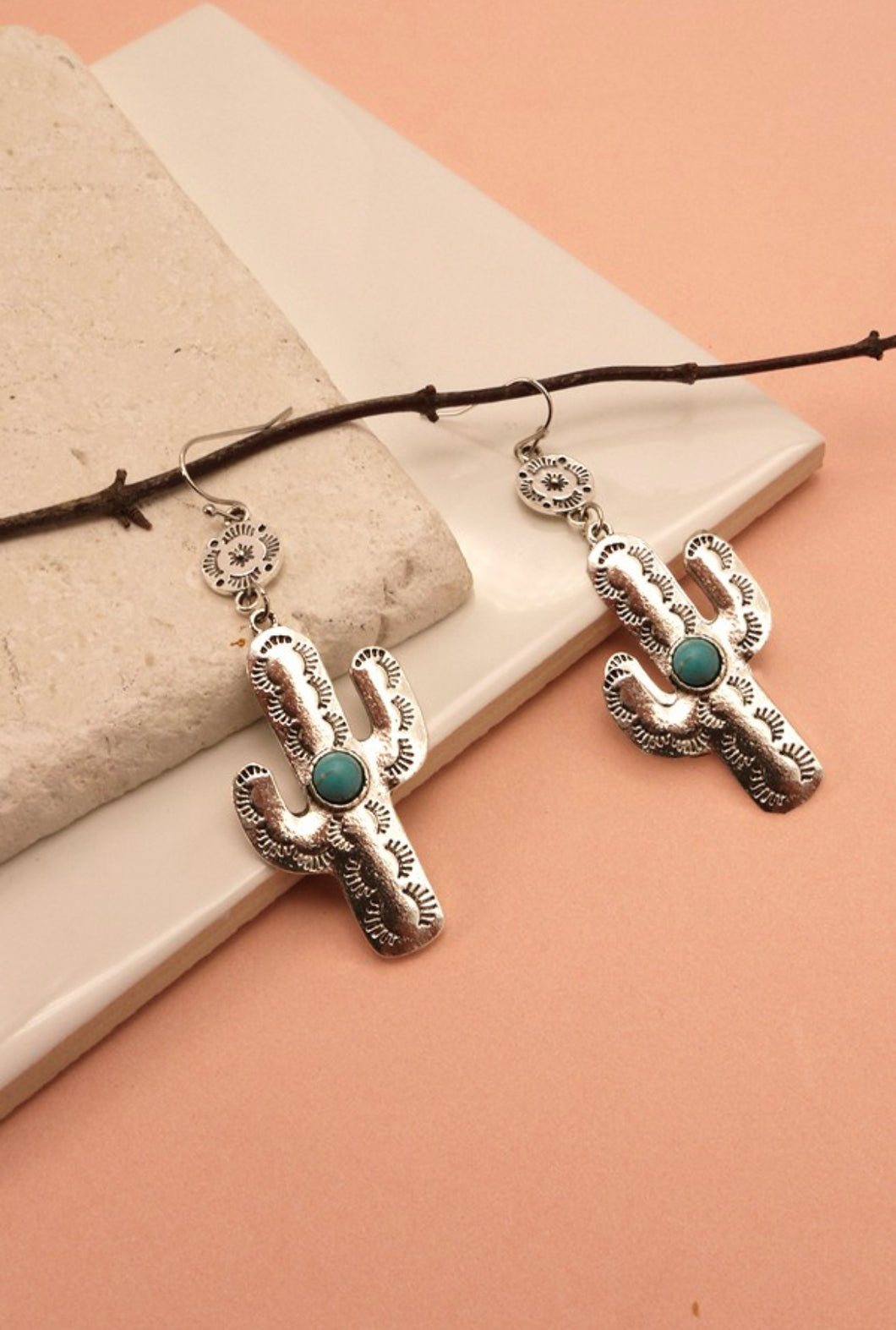 Silver Cactus Earrings