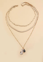 Load image into Gallery viewer, Black Stone Teardrop Necklace
