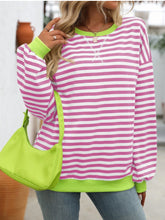 Load image into Gallery viewer, Stripe Contrast Color Sweatshirt
