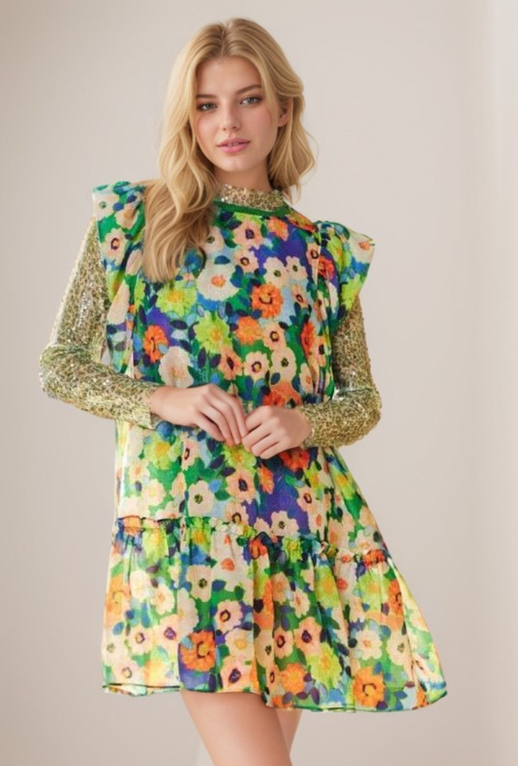 Floral Short Sleeve Dress
