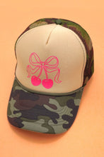 Load image into Gallery viewer, Camo Bow Cherry Hat
