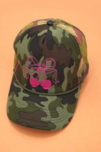 Load image into Gallery viewer, Camo Bow Cherry Hat
