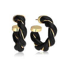 Load image into Gallery viewer, Leather Twist Earrings
