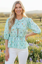 Load image into Gallery viewer, Floral Peplum Blouse
