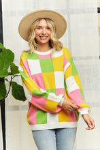 Load image into Gallery viewer, Checker Colorblock Sweater

