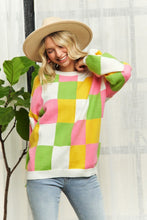 Load image into Gallery viewer, Checker Colorblock Sweater
