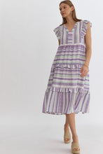 Load image into Gallery viewer, Stripe Ruffle Sleeve Dress
