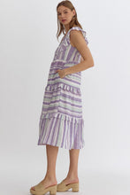Load image into Gallery viewer, Stripe Ruffle Sleeve Dress
