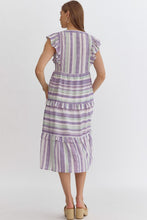 Load image into Gallery viewer, Stripe Ruffle Sleeve Dress

