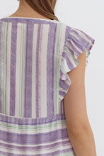 Load image into Gallery viewer, Stripe Ruffle Sleeve Dress
