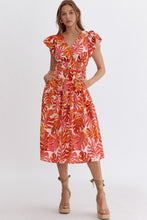 Load image into Gallery viewer, Leaf Print Midi Dress
