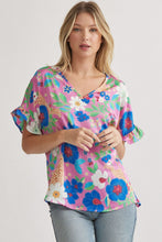 Load image into Gallery viewer, Floral V-Neck Blouse
