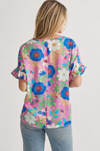 Load image into Gallery viewer, Floral V-Neck Blouse
