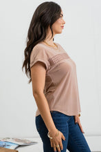 Load image into Gallery viewer, Mocha Stripe Lace Top
