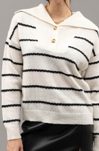 Load image into Gallery viewer, Striped Shawl Collar Sweater
