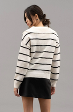 Load image into Gallery viewer, Striped Shawl Collar Sweater
