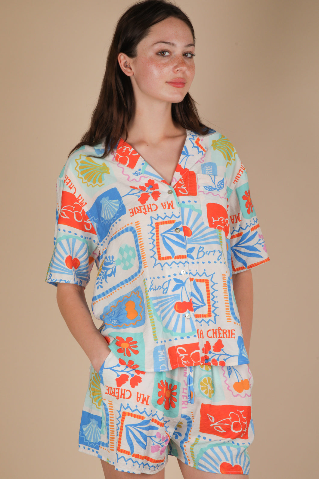 Summer Print Top & Shorts Set