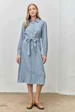 Load image into Gallery viewer, Chambray Button Shirt Dress
