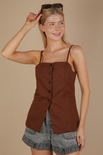 Load image into Gallery viewer, Chocolate Button Front Vest

