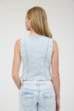 Load image into Gallery viewer, Tailored V-Neck Denim Vest
