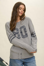 Load image into Gallery viewer, Distressed Varsity Sweater
